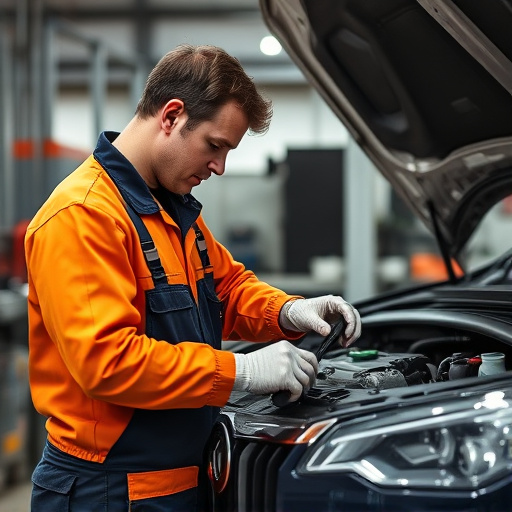 auto technician working