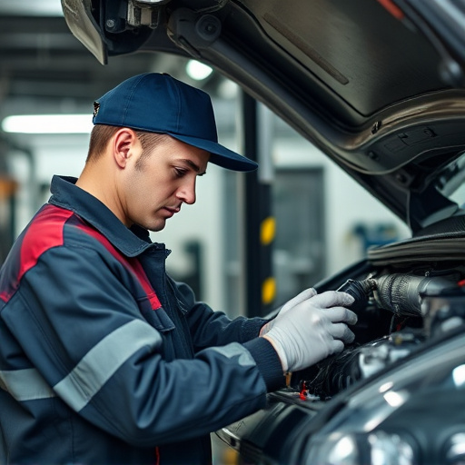 auto technician working