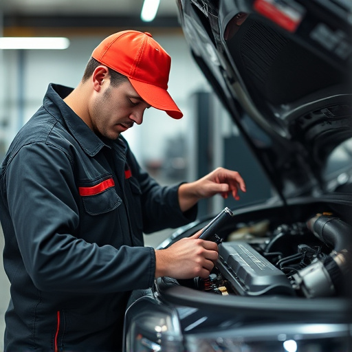 auto technician working