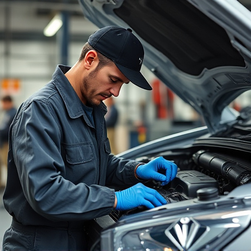 auto technician working