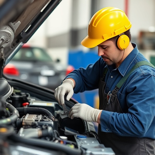 auto technician working