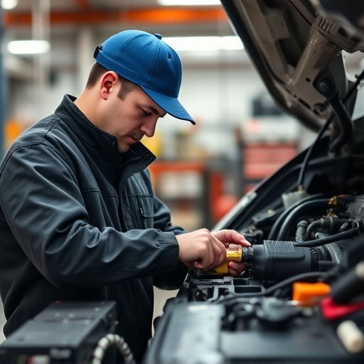 auto technician working