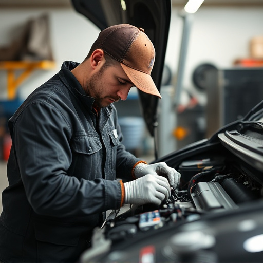 auto technician working