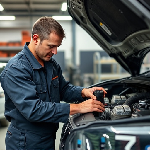 auto technician working