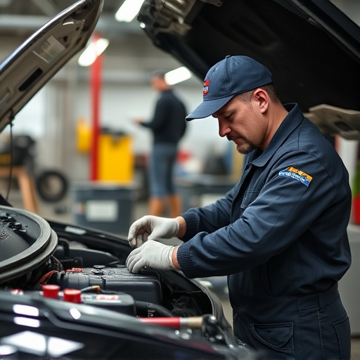 auto technician working