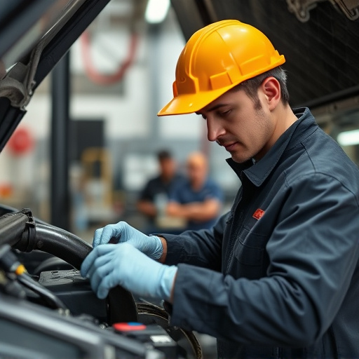 auto technician working