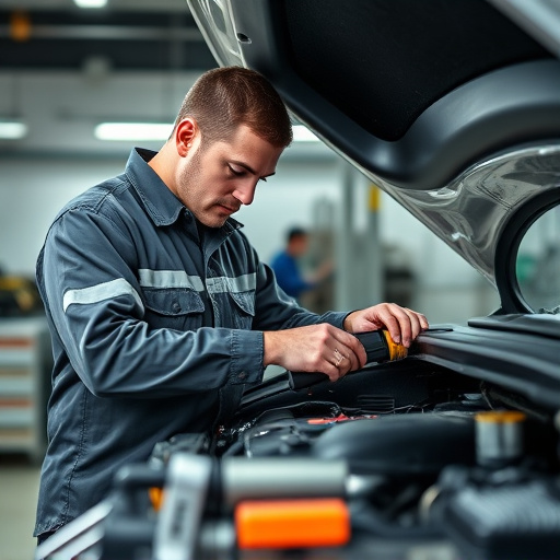 auto technician working