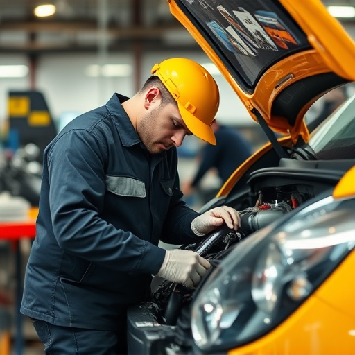 auto technician working