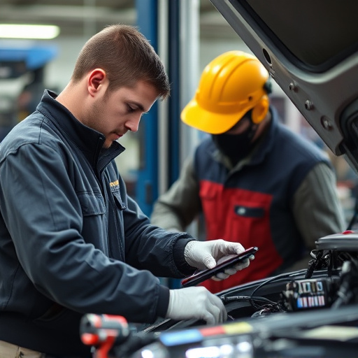 auto technician working