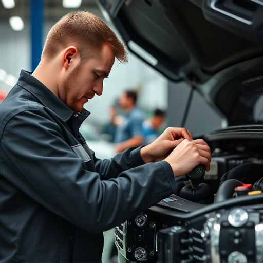 auto technician working