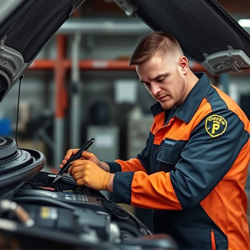 auto technician working