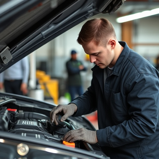 auto technician working