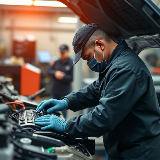 auto technician working