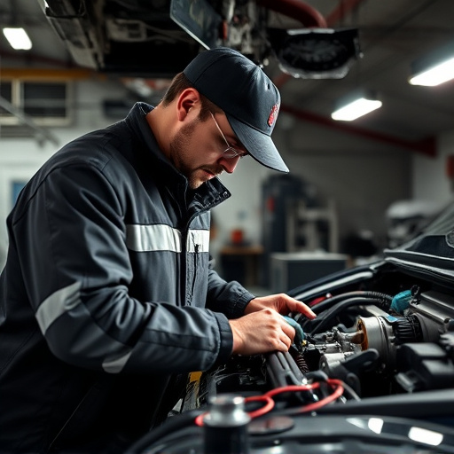 auto technician working