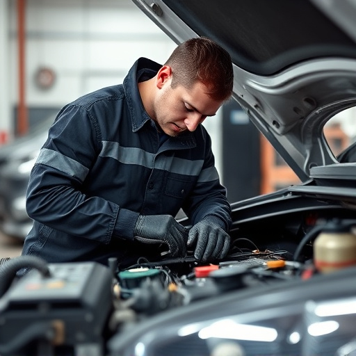auto technician working