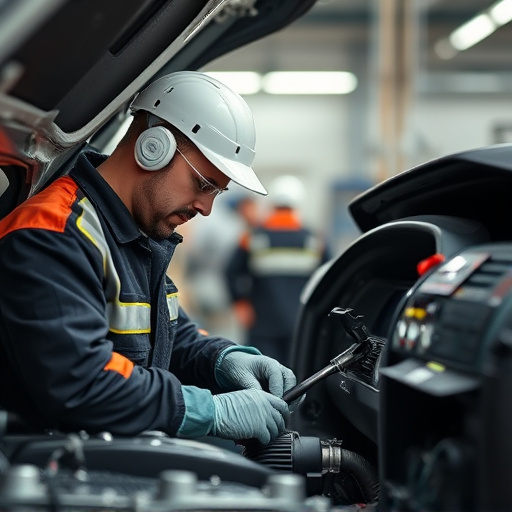 auto technician working