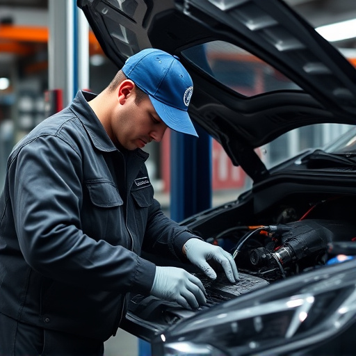 auto technician working