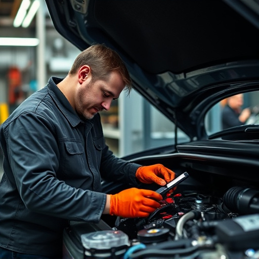 auto technician working