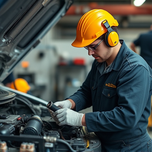 auto technician working
