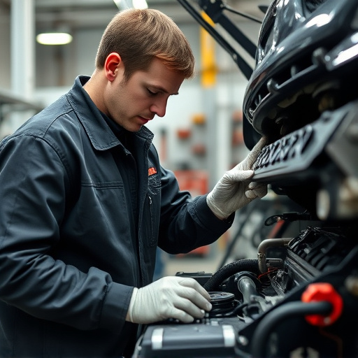 auto technician working