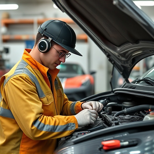 auto technician working