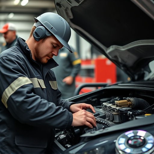 auto technician working