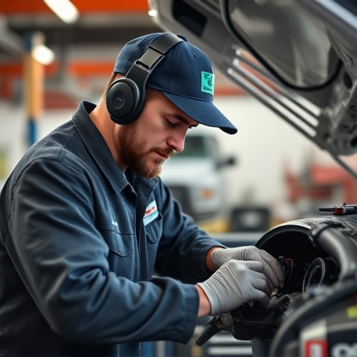 auto technician working