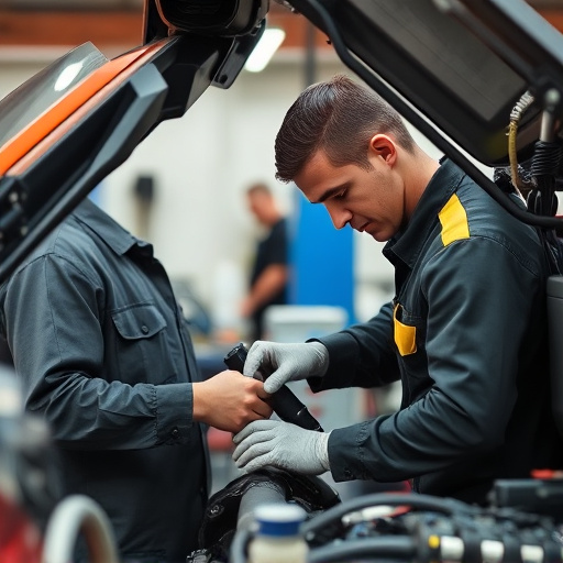 auto technician working