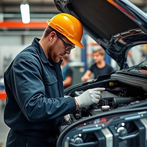 auto technician working
