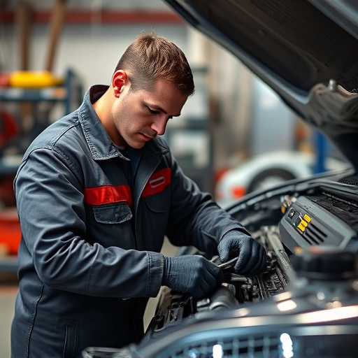 auto technician working