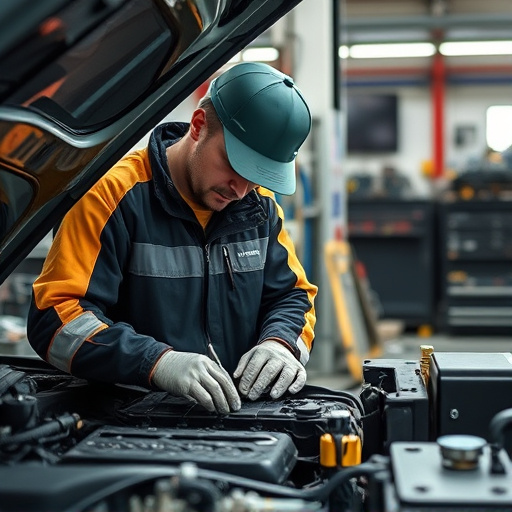 auto technician working