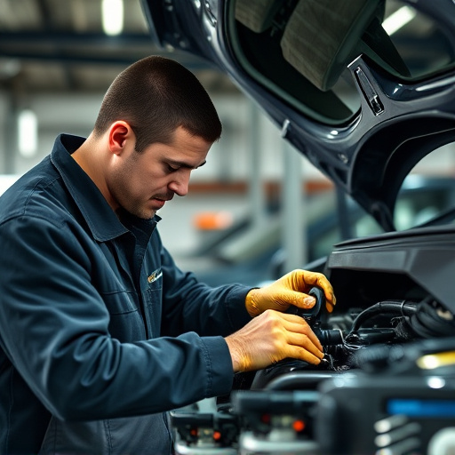 auto technician working