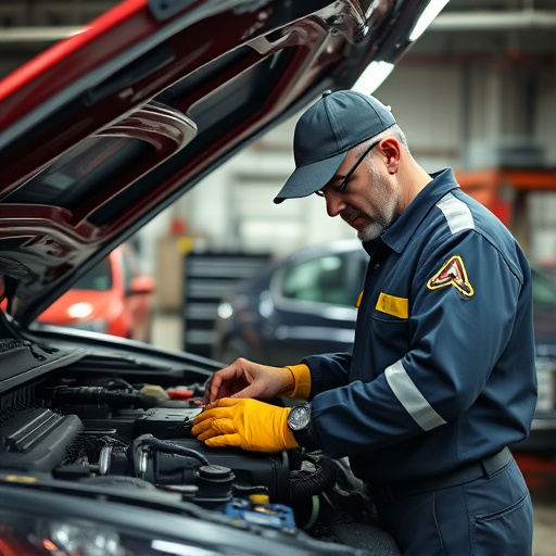 auto technician working