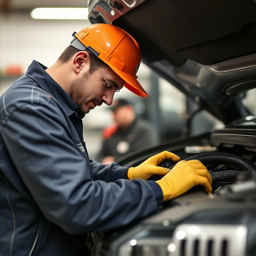 auto technician working
