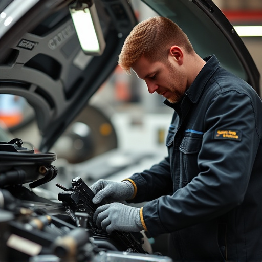 auto technician working