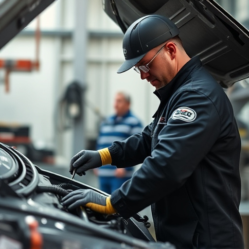 auto technician working