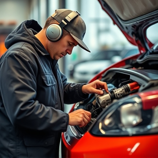 auto technician working