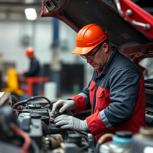 auto technician working