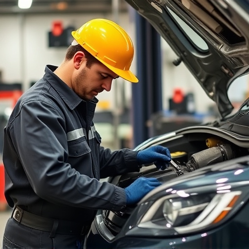 auto technician working