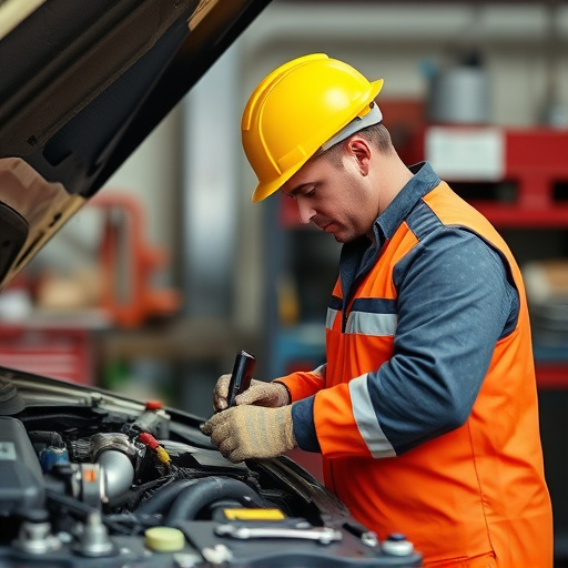 auto technician working
