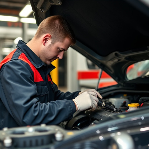 auto technician working