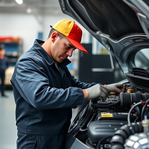 auto technician working