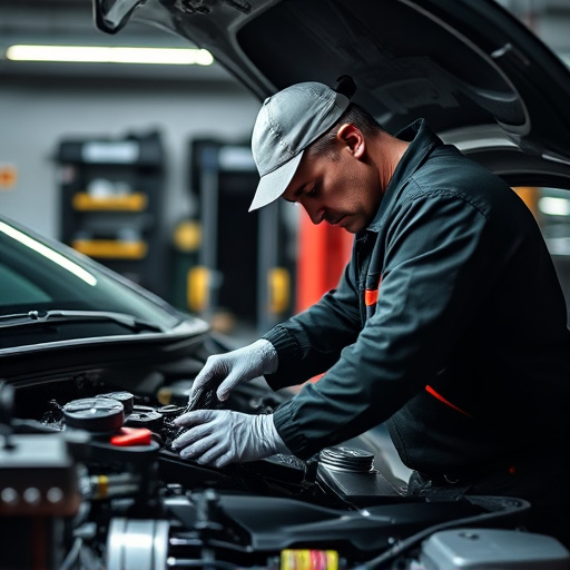 auto technician working