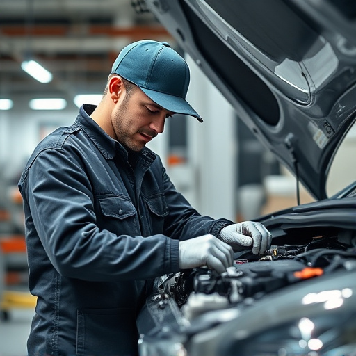 auto technician working
