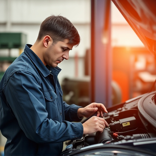 auto technician working