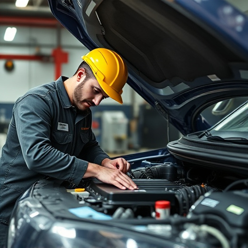 auto technician working