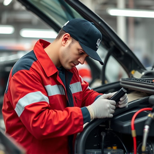 auto technician working