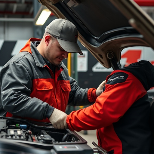 auto technician working