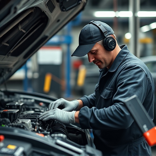 auto technician working