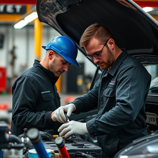 auto technician working